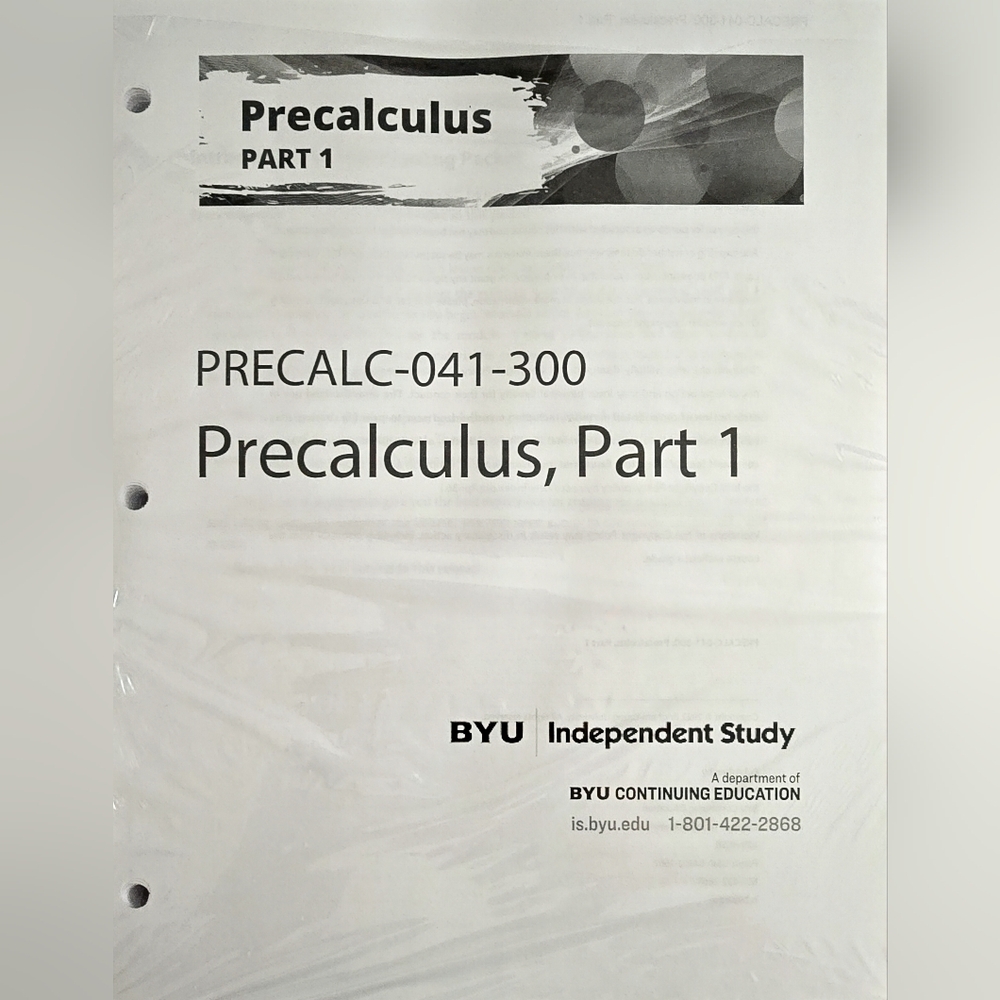 BYU Precalculus Part 1 Study Material